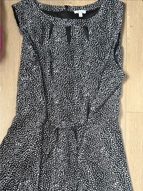 Sleeveless Navy & White Dotted Women's Dress